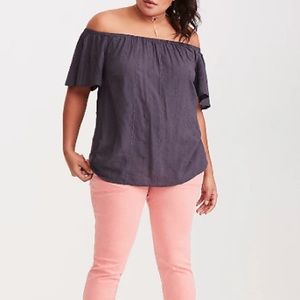 Torrid Grey Off the Shoulder Top